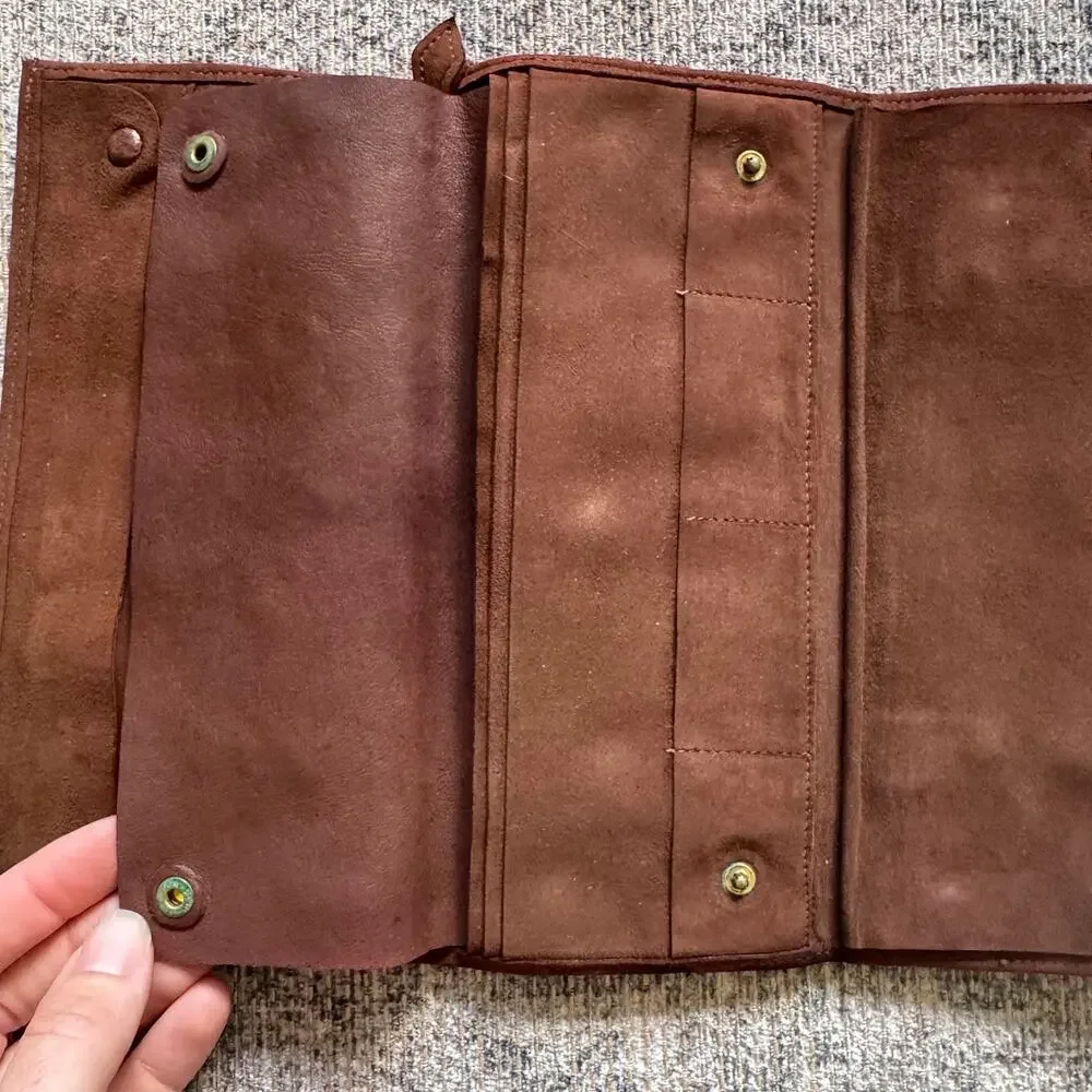Mark Cross England Vintage Suede Jewelry Roll Travel Organizer Pouch Brown - Picture 8 of 12